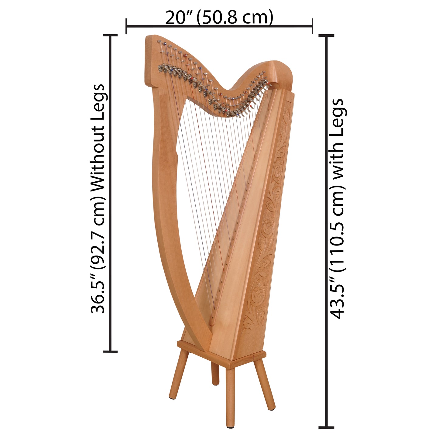 27 Saiten Trinity Harfe Buchenholz
