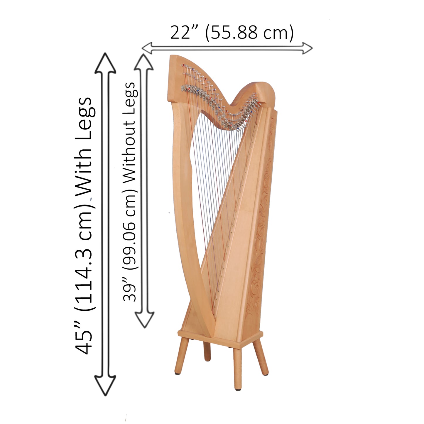 29 Saiten Trinity Harfe Buchenholz