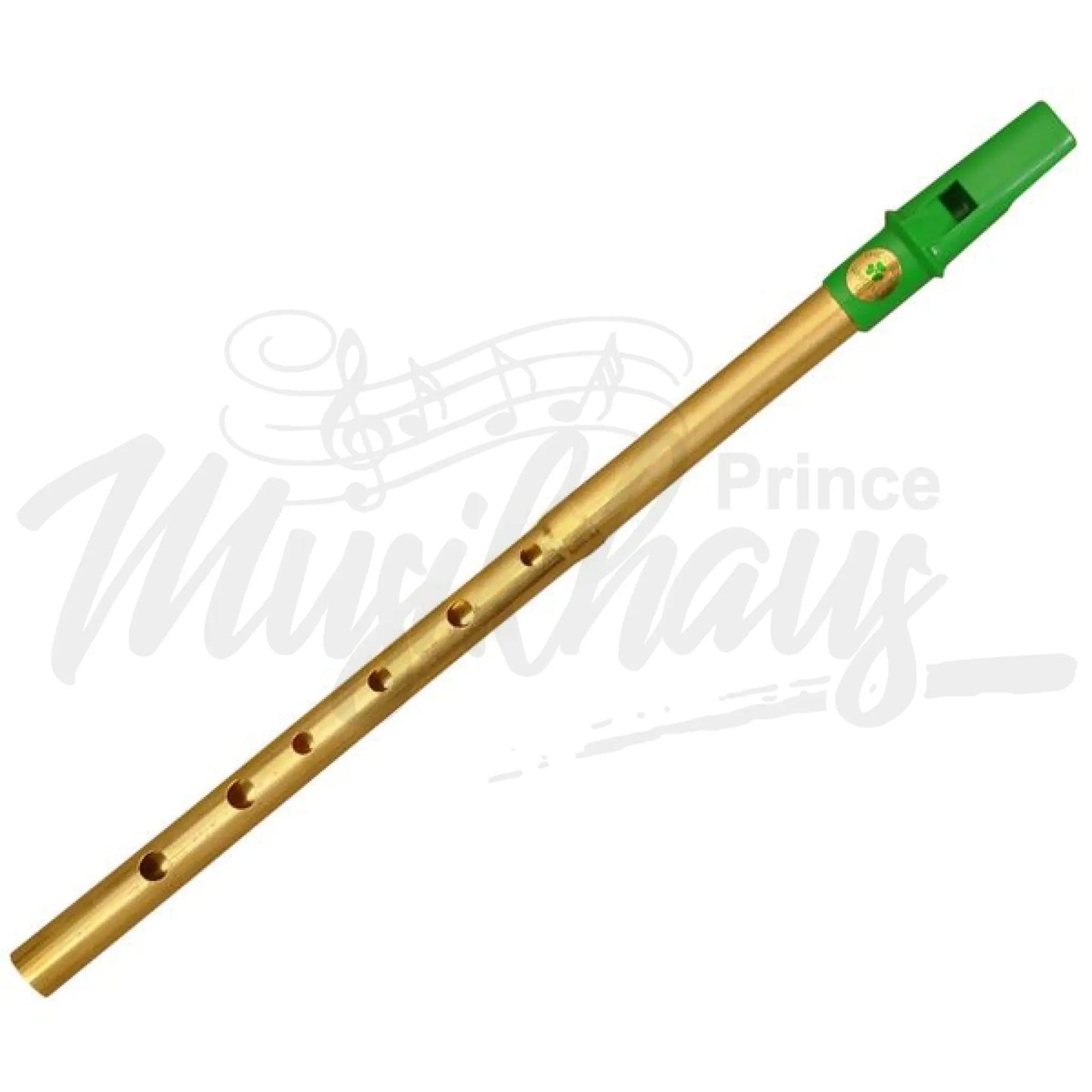 Clare Irish Tin Whistle 2 Part In D Brass Green