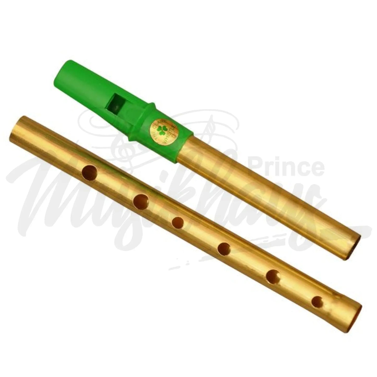 Clare Irish Tin Whistle 2 Part In D Brass Green