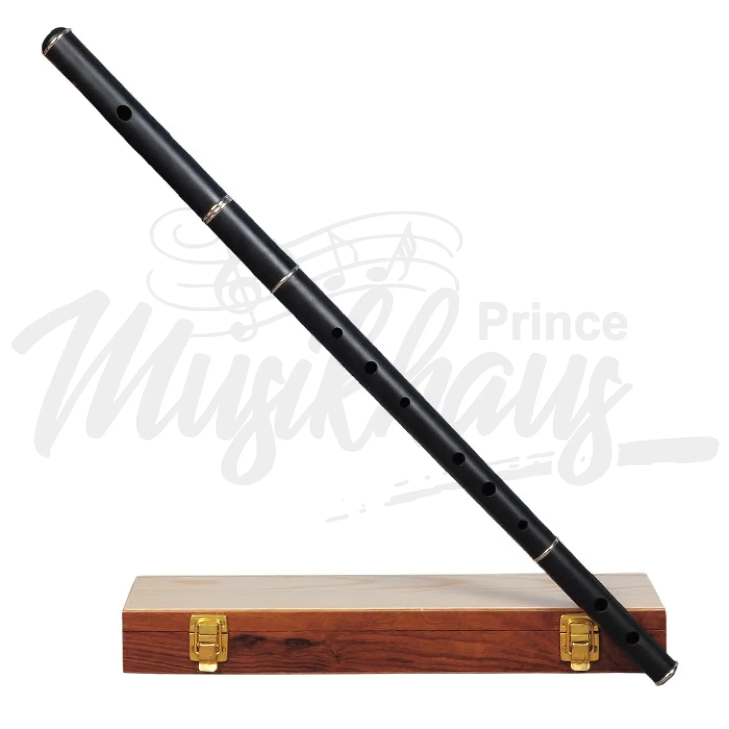 Irish Flute D Tune Ebony Wood With Tuning Slide Wooden Case