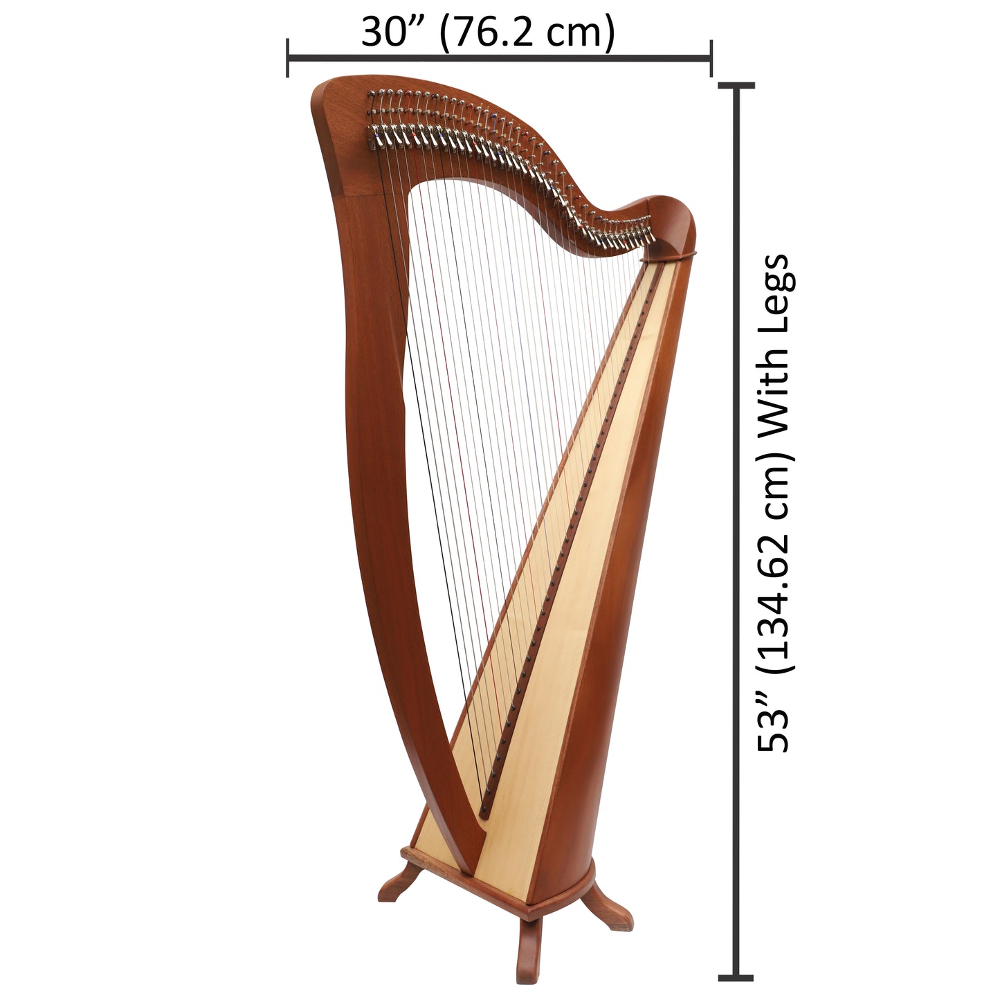Mchugh Harp 38 Strings Mahogany Round Back