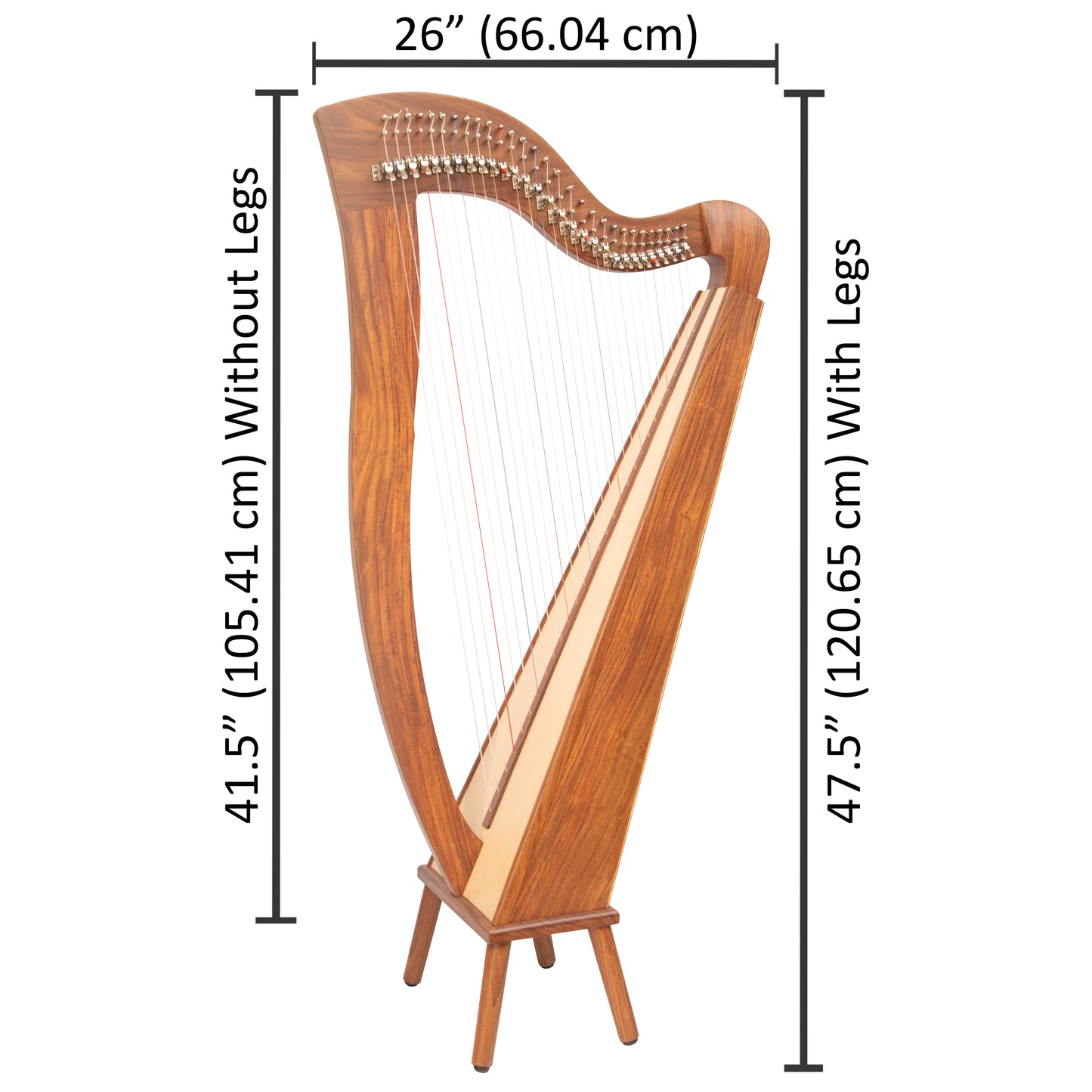 McHugh Harfe, 29 Saiten, Palisander, quadratischer Boden