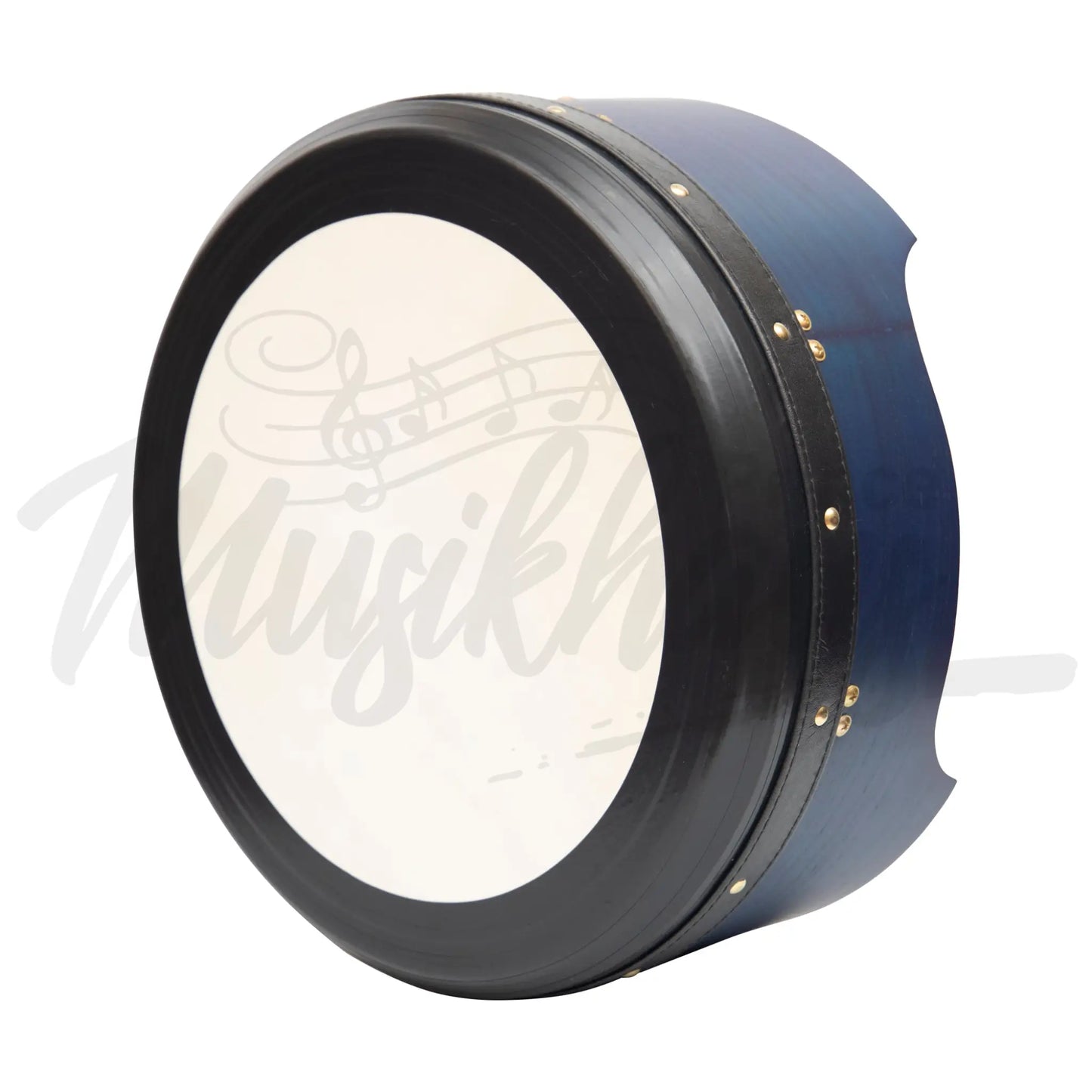Muzikkon 14’’X6’’ Heartland Tunable Irish Bodhran Drum Deep Rim With T-Bar & Taped Finish Tune Blue
