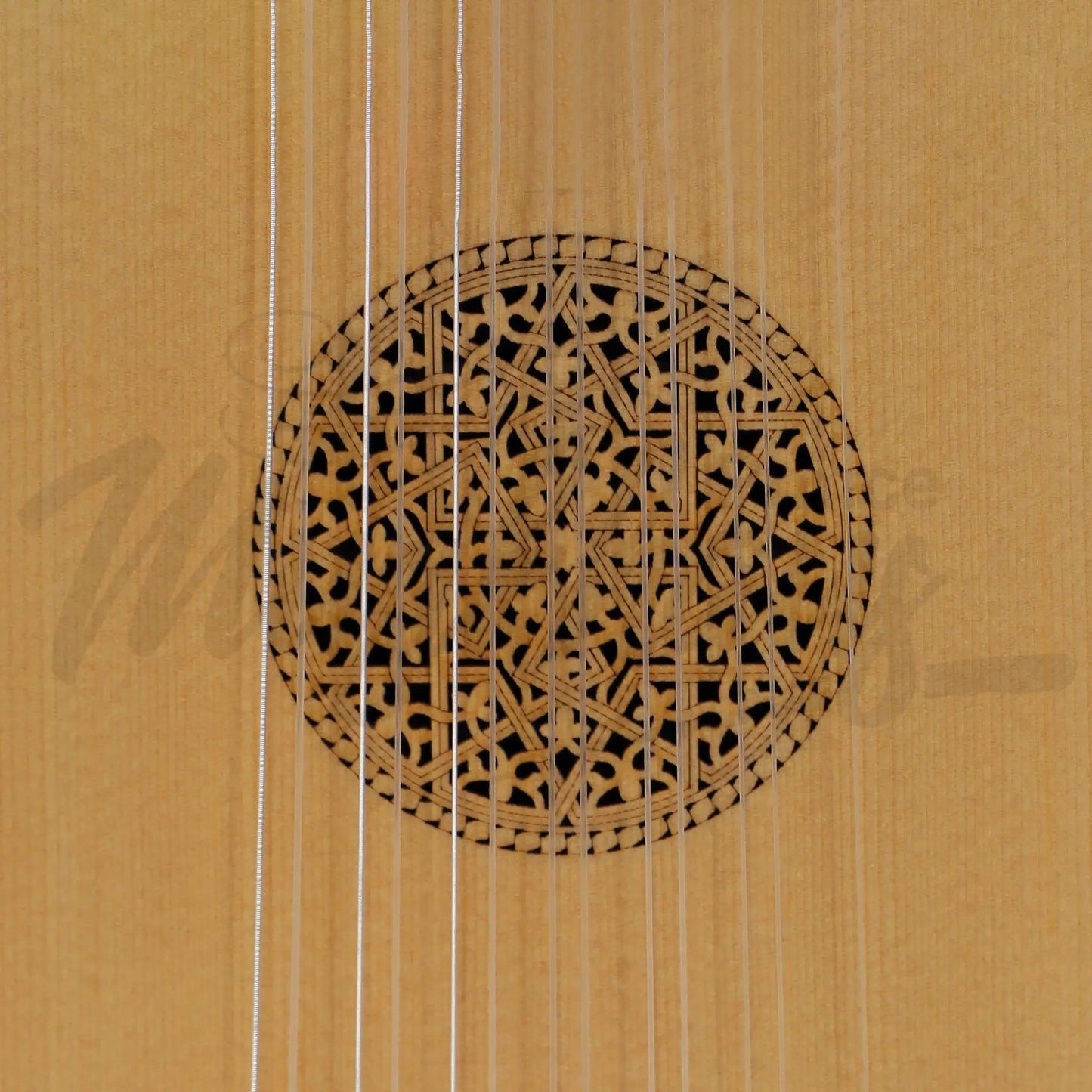 Muzikkon Descant Lute 7 Course Left Handed Variegated Walnut And Lacewood