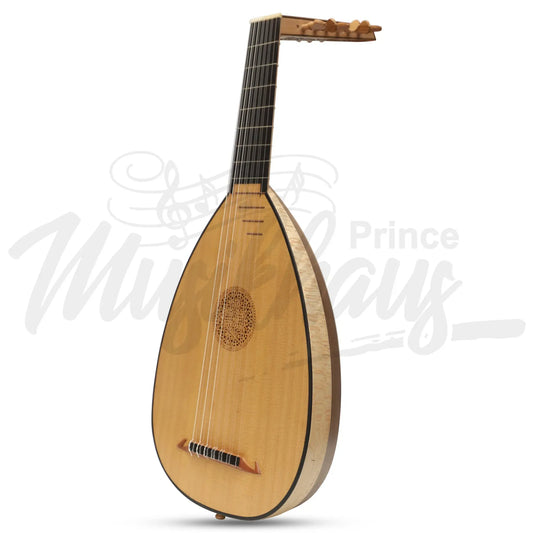 Muzikkon Descant Lute 7 Course Variegated Walnut And Lacewood
