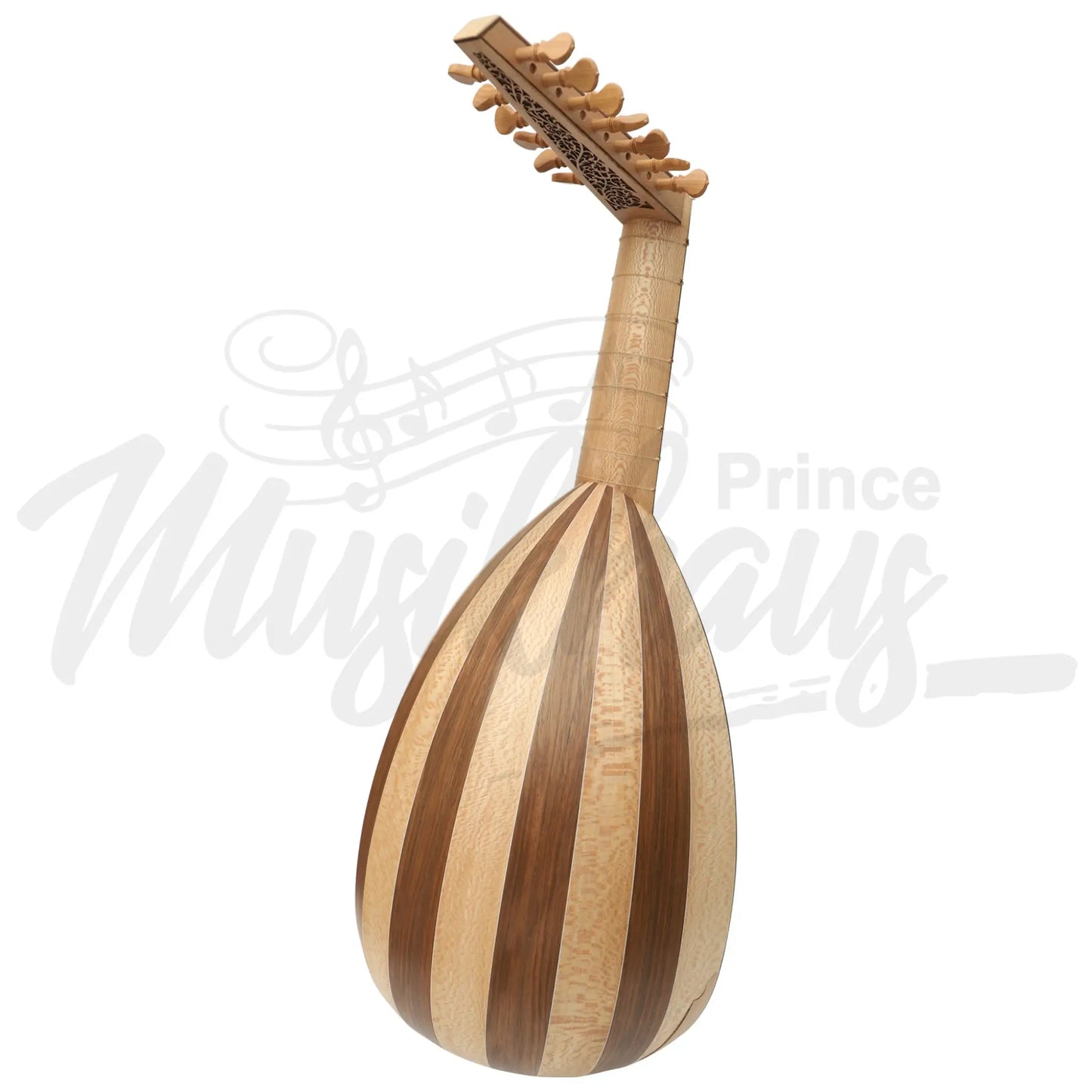 Muzikkon Descant Lute 7 Course Variegated Walnut And Lacewood
