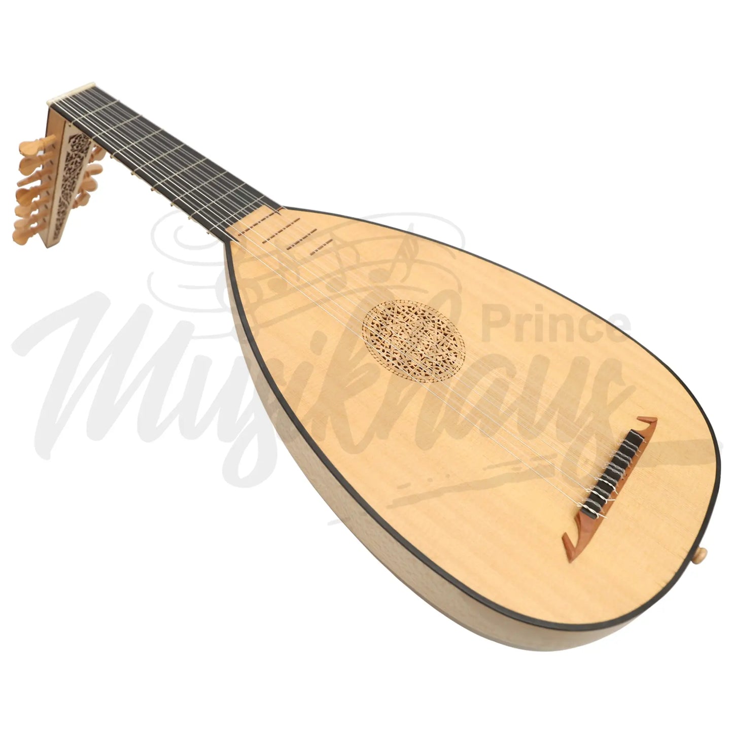 Muzikkon Descant Lute 7 Course Variegated Walnut And Lacewood