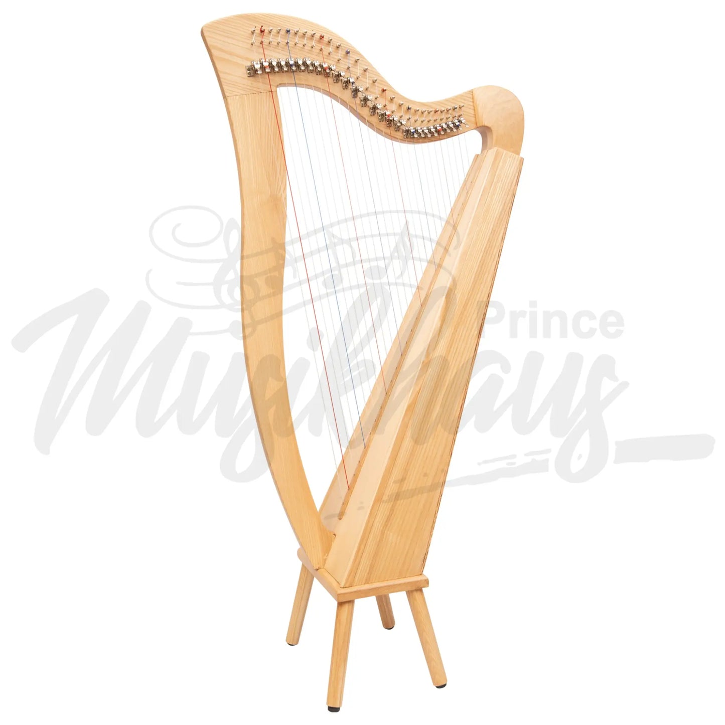 Muzikkon Mchugh Harp 27 String Ashwood Square Back