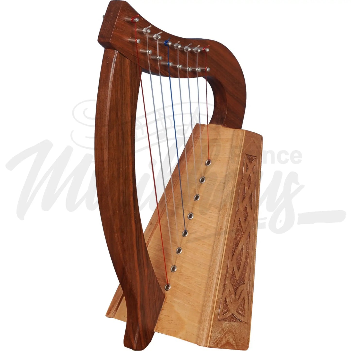 Muzikkon O’carolan Harp 8 String Walnut Knotwork