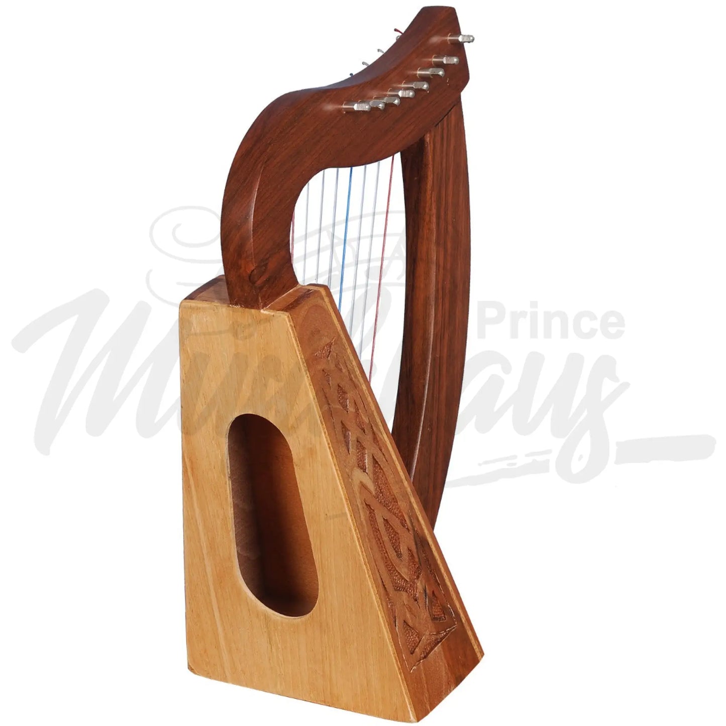 Muzikkon O’carolan Harp 8 String Walnut Knotwork