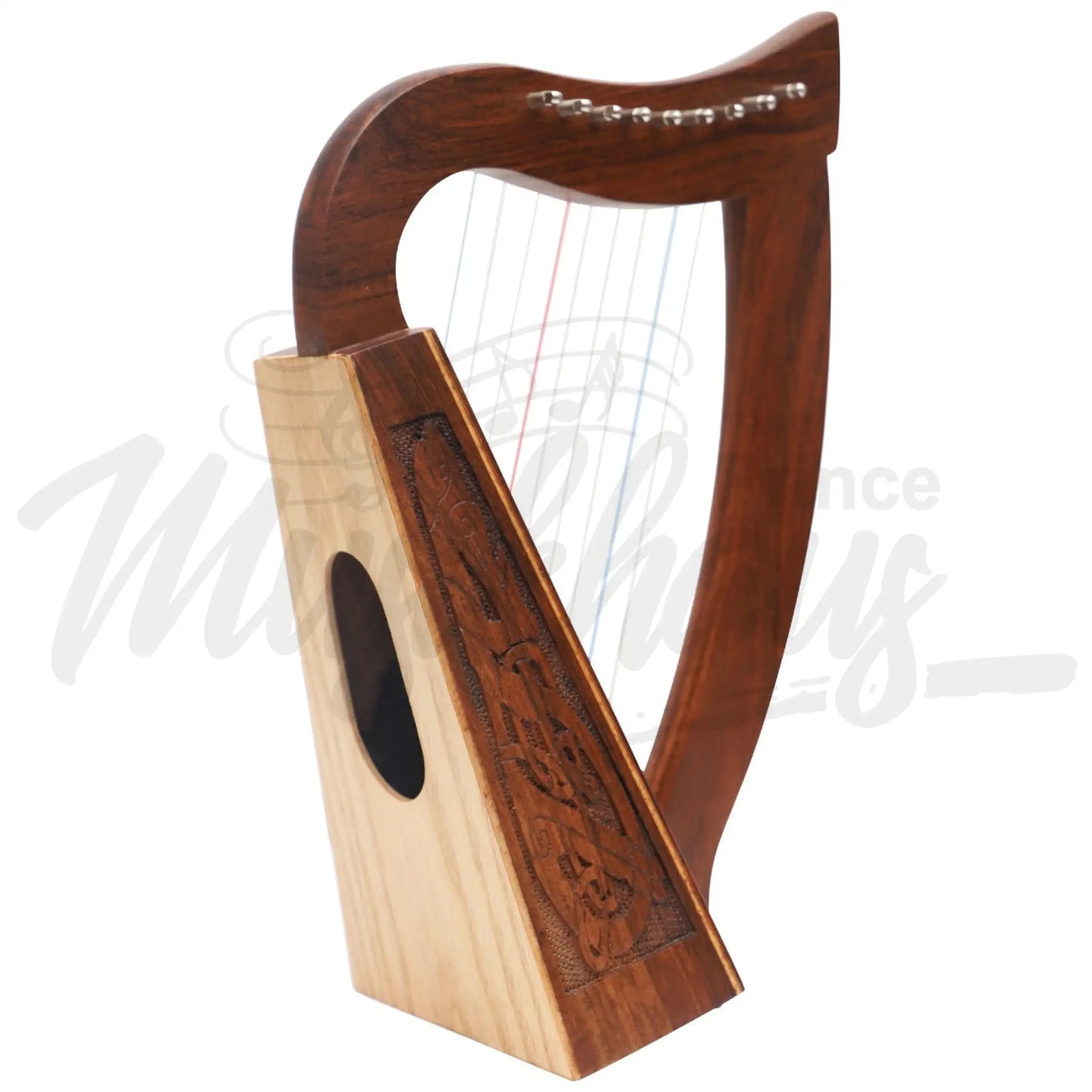 Muzikkon O’carolan Harp 9 String Rosewood Celtic Dragon