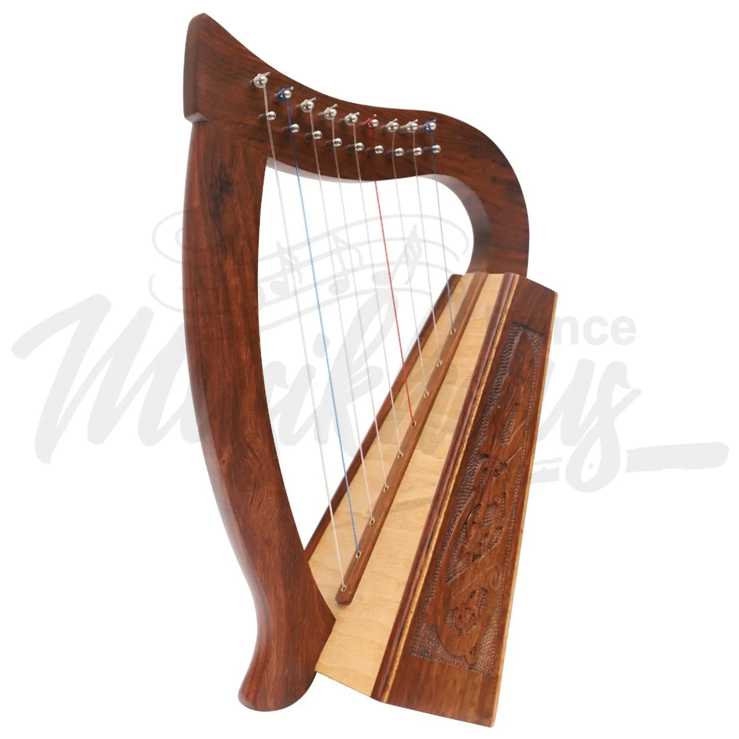 Muzikkon O’carolan Harp 9 String Rosewood Celtic Dragon