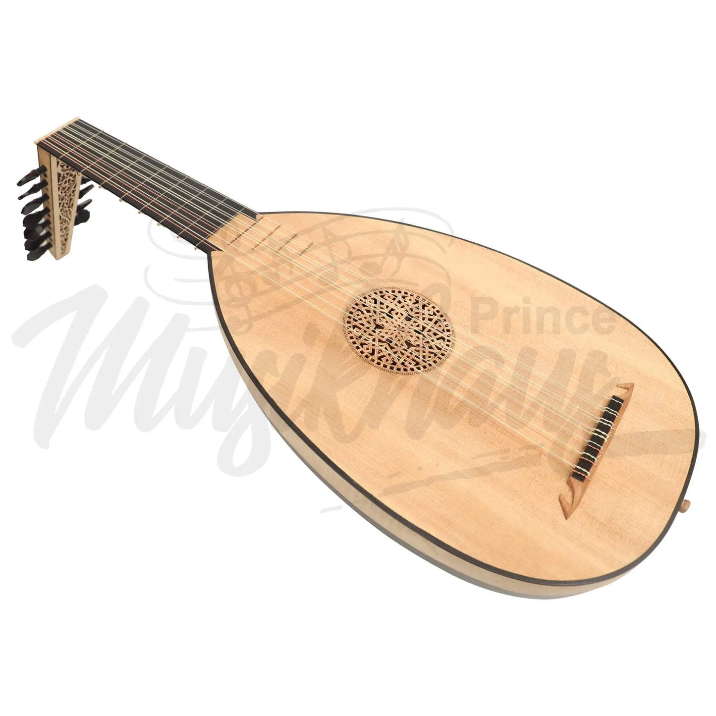 Muzikkon Renaissance Lute 7 Course Variegated Maple Ebony