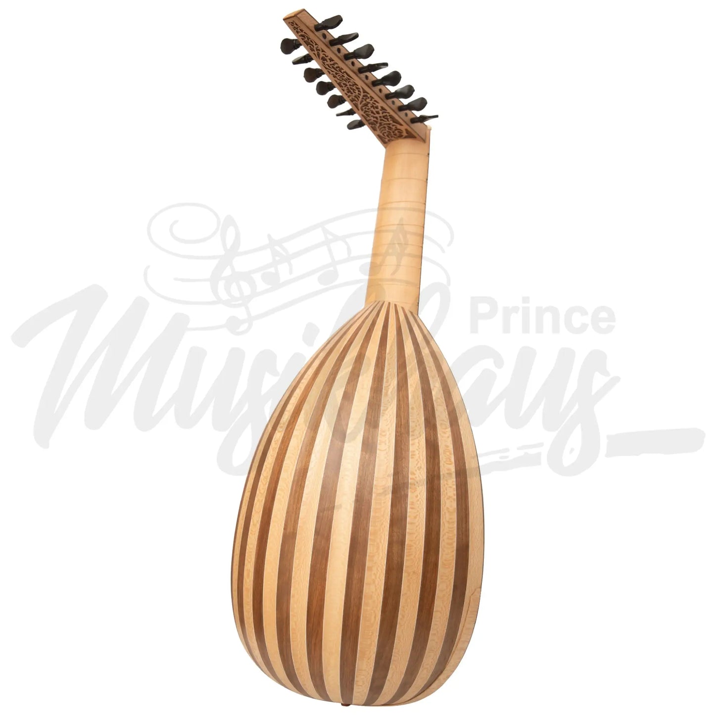 Muzikkon Renaissance Lute Deluxe 8 Course Variegated Walnut Lacewood