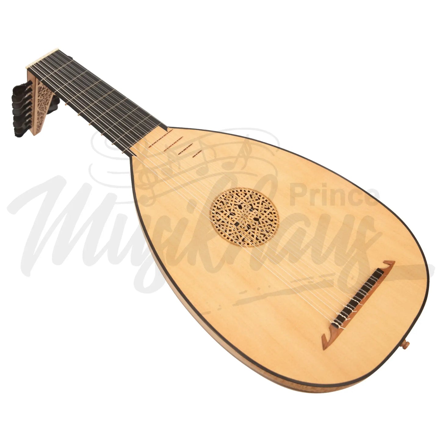 Muzikkon Renaissance Lute Deluxe 8 Course Variegated Walnut Lacewood