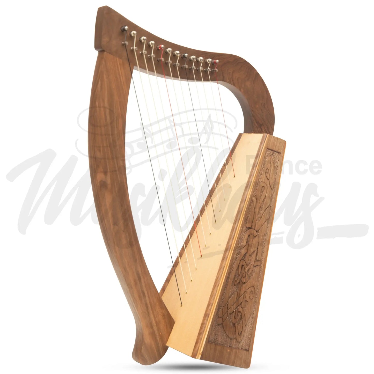 O’carolan Harp 12 String Walnut Celtic Dragon