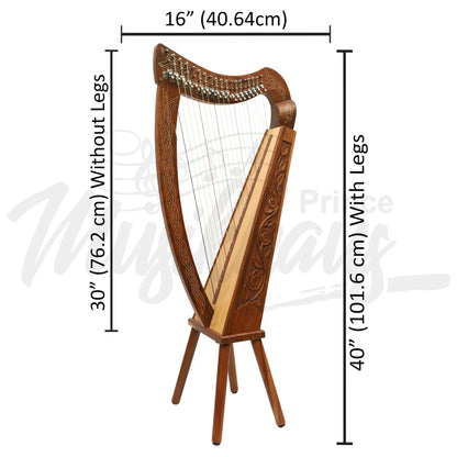 19 String Boru Harp Rosewood