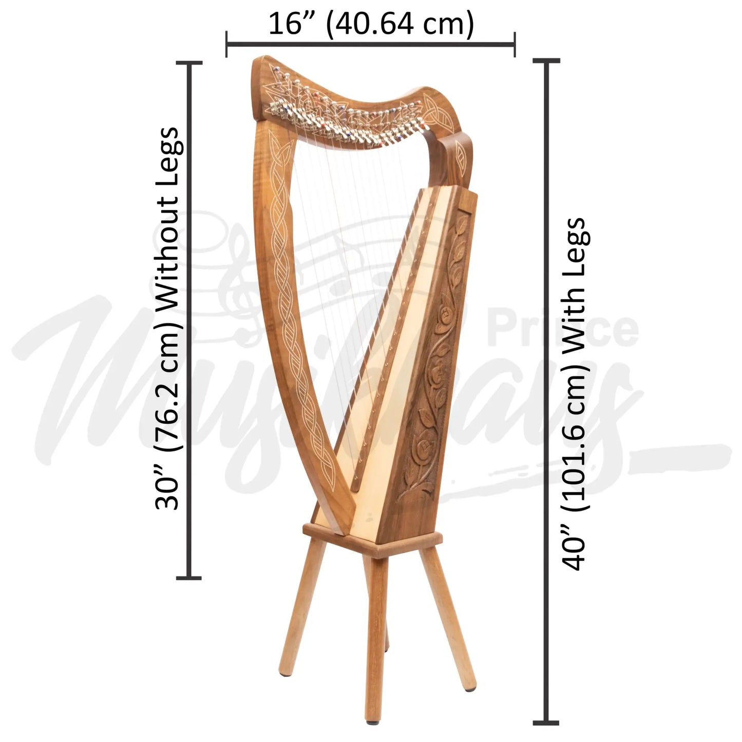 19 String Boru Harp Walnut