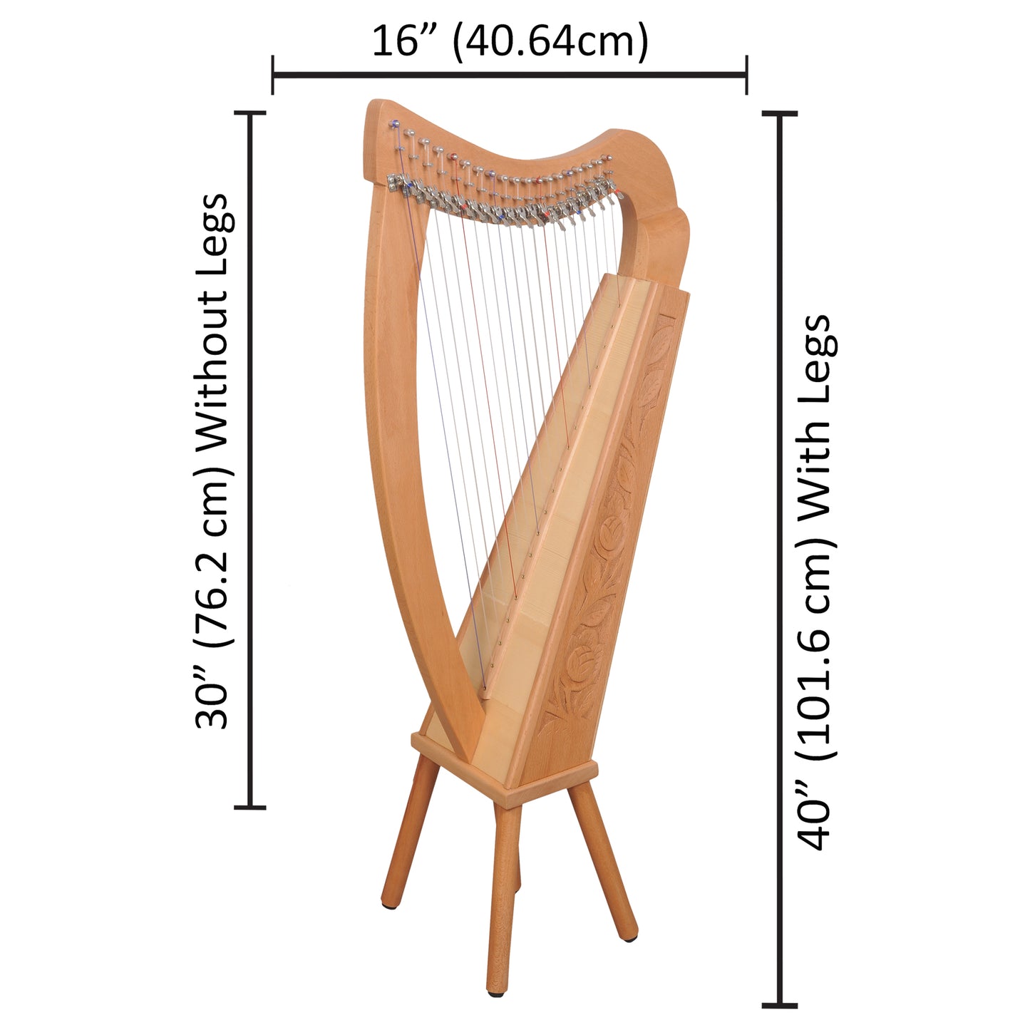 19 STRING TRINITY HARP BEECHWOOD