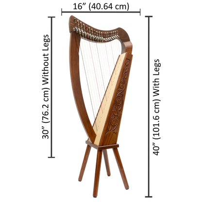 19 STRING TRINITY HARP ROSEWOOD