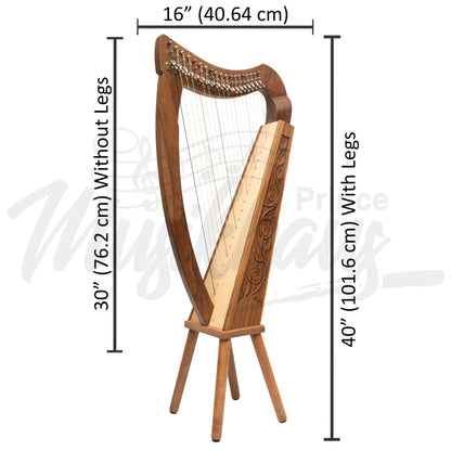 19 String Trinity Harp Walnut