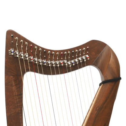 MUZIKKON 19 STRING CLADDAGH HARP WALNUT