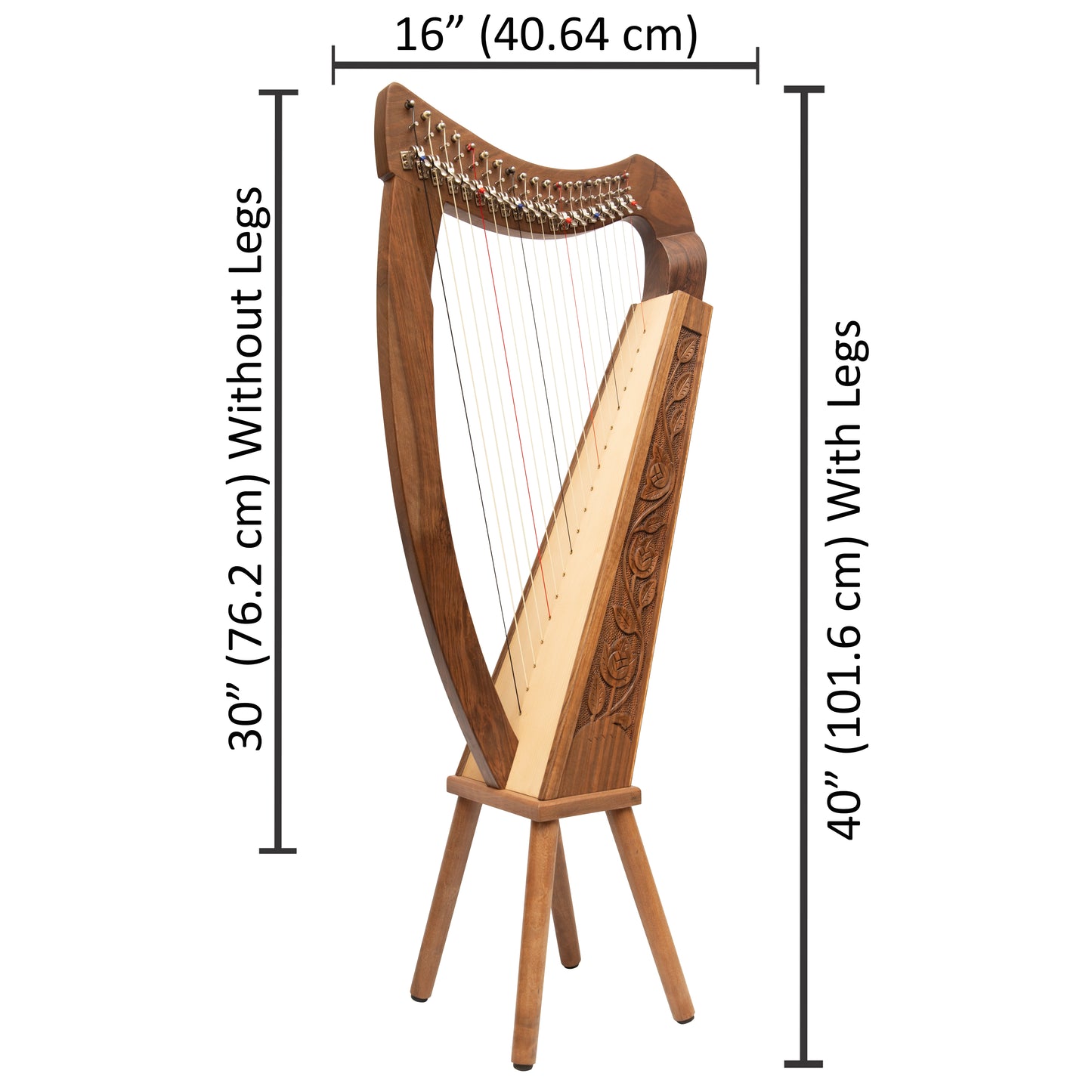 19 STRING TRINITY HARP WALNUT