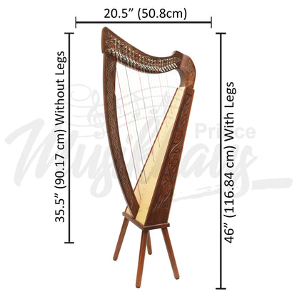 22 String Boru Harp Rosewood