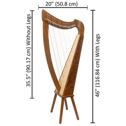 22 STRING TRINITY HARP ROSEWOOD