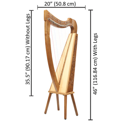 22 Strings Trinity Harp Walnut