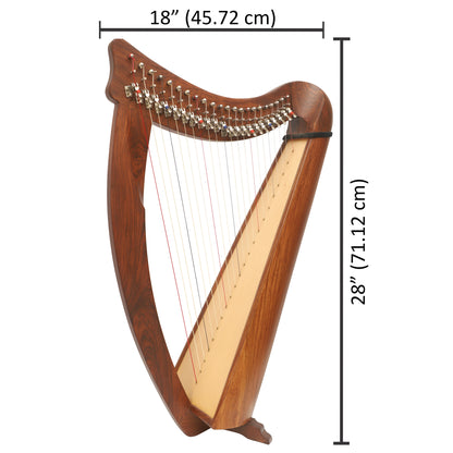 22 STRING CLADDAGH BUSKER HARP ROSEWOOD