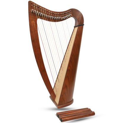 MUZIKKON 22 STRING CLADDAGH HARP ROSEWOOD