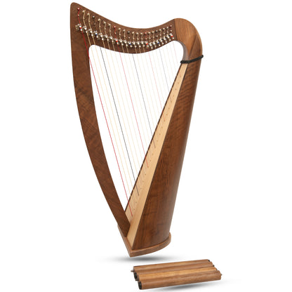 MUZIKKON 22 STRING CLADDAGH HARP WALNUT