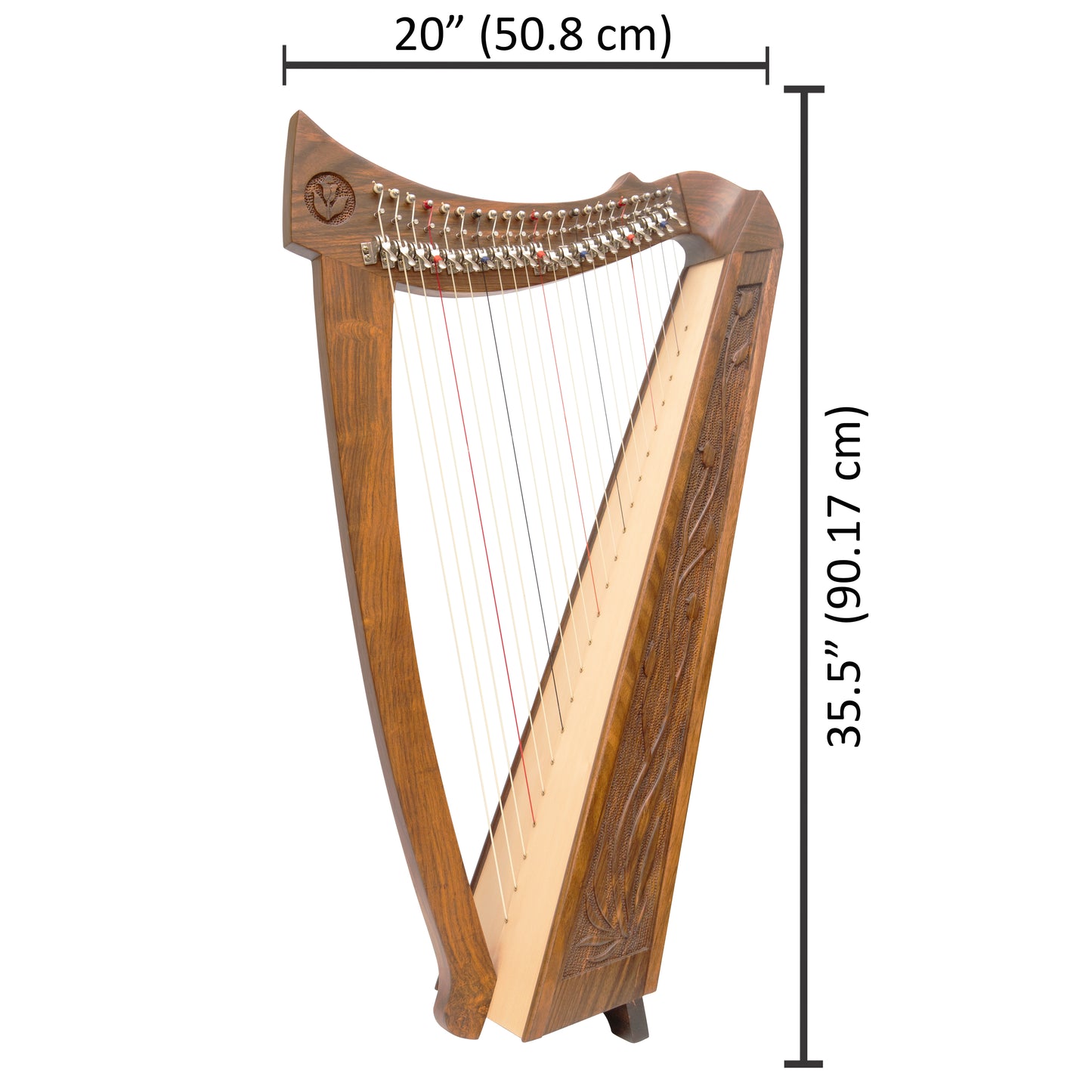 22 STRING TRINITY CRESTED HARP WALNUT