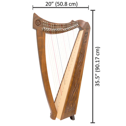 22 STRING TRINITY CRESTED HARP WALNUT