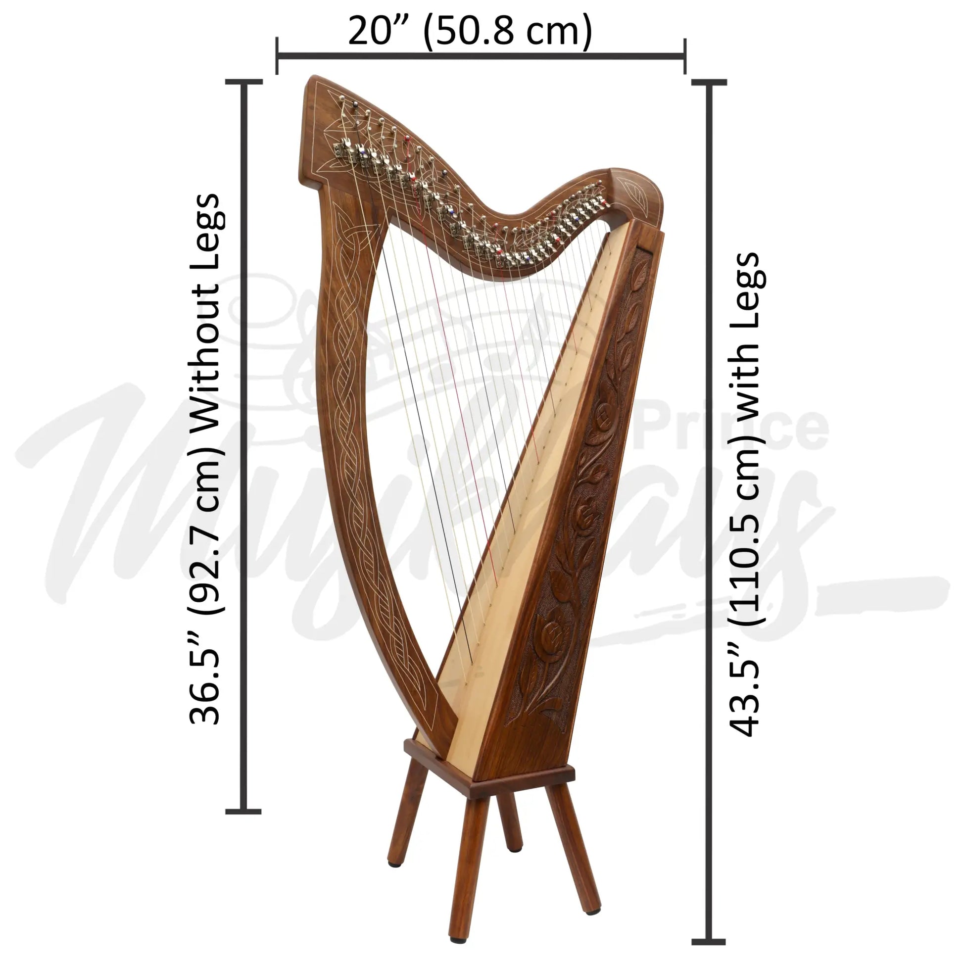 27 String Boru Harp Rosewood