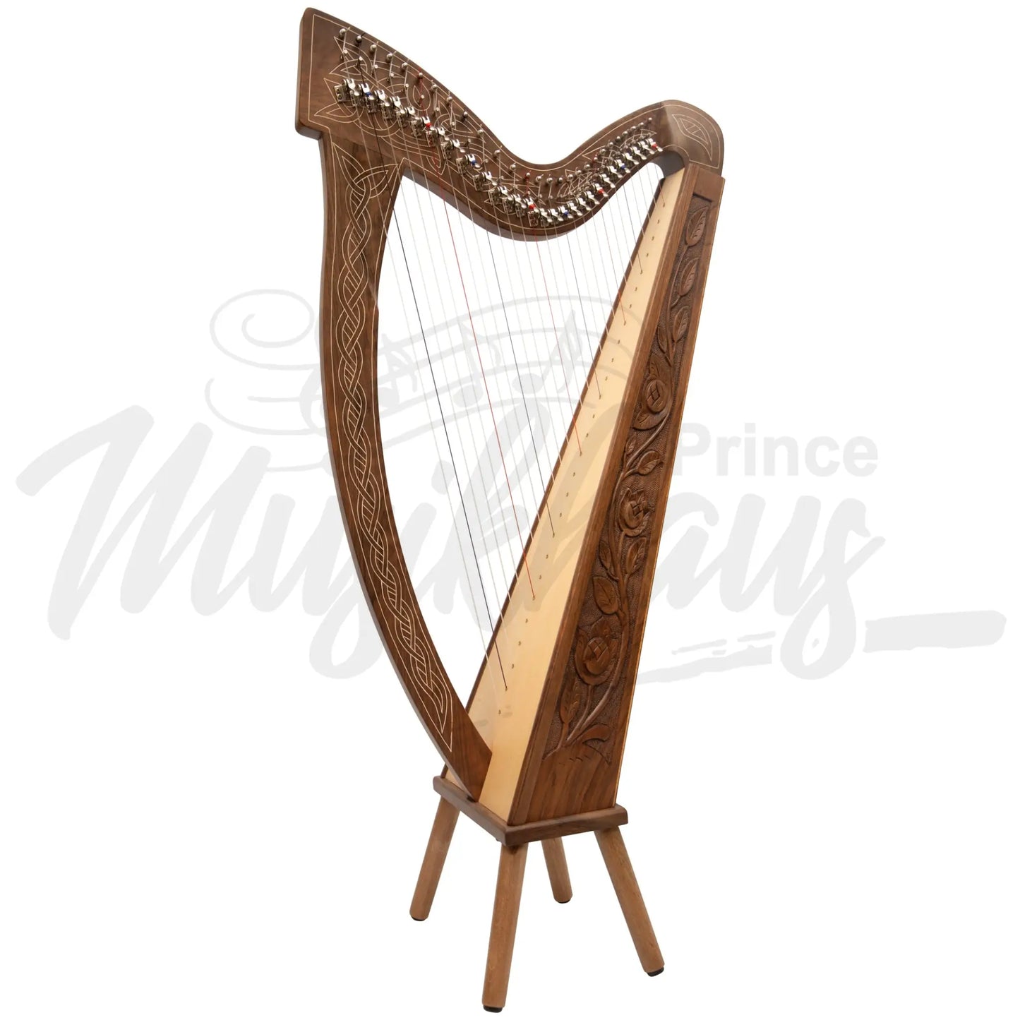 27 String Boru Harp Walnut