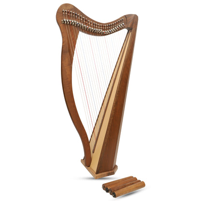 MUZIKKON 27 STRING ARD RI HARP WALNUT