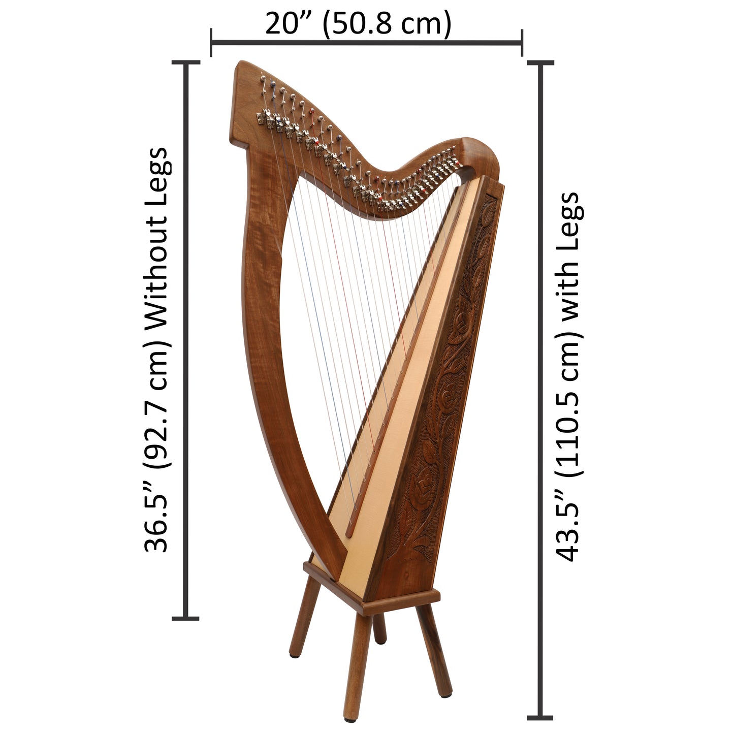 27 STRING TRINITY HARP ROSEWOOD