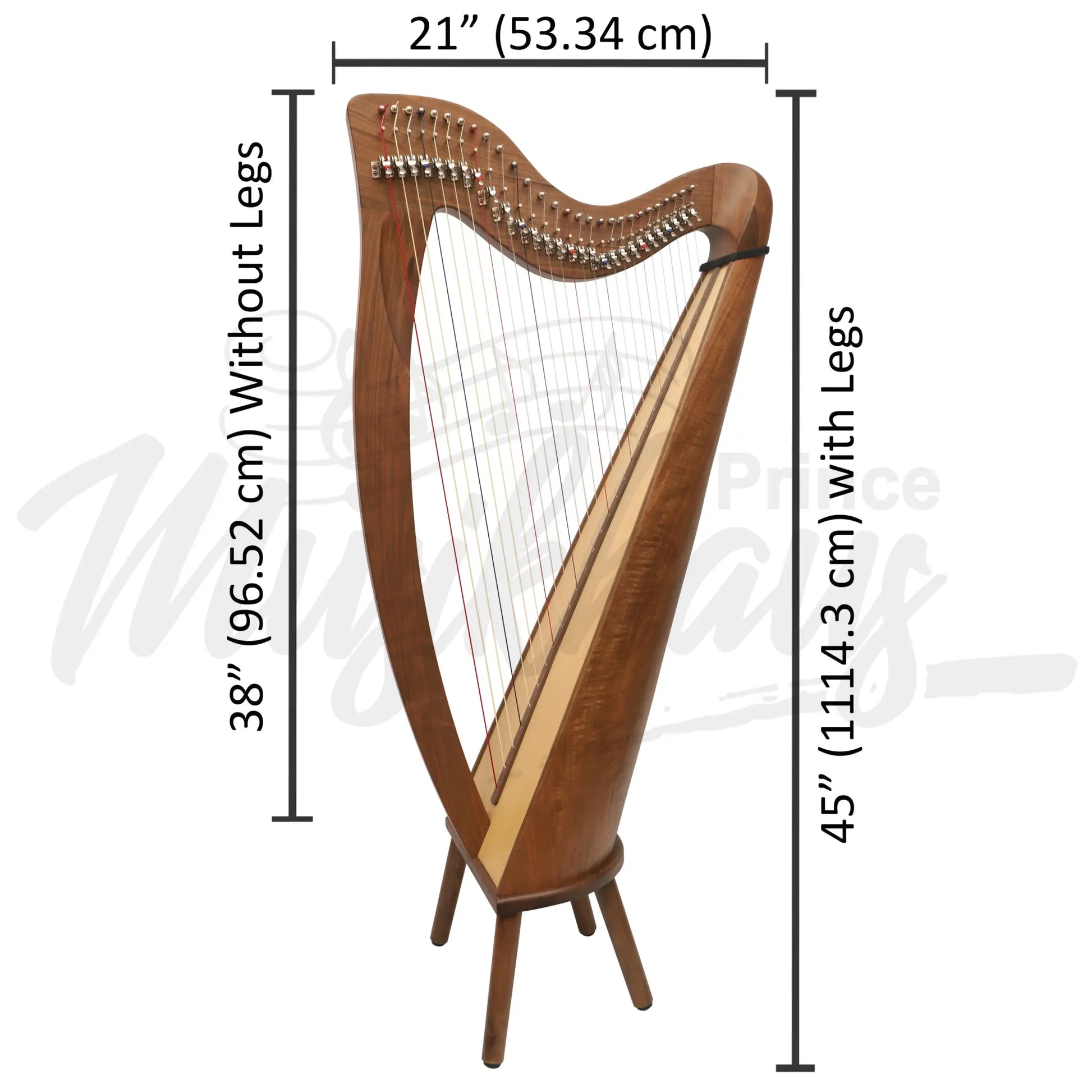 28 String Claddagh Harp Walnut