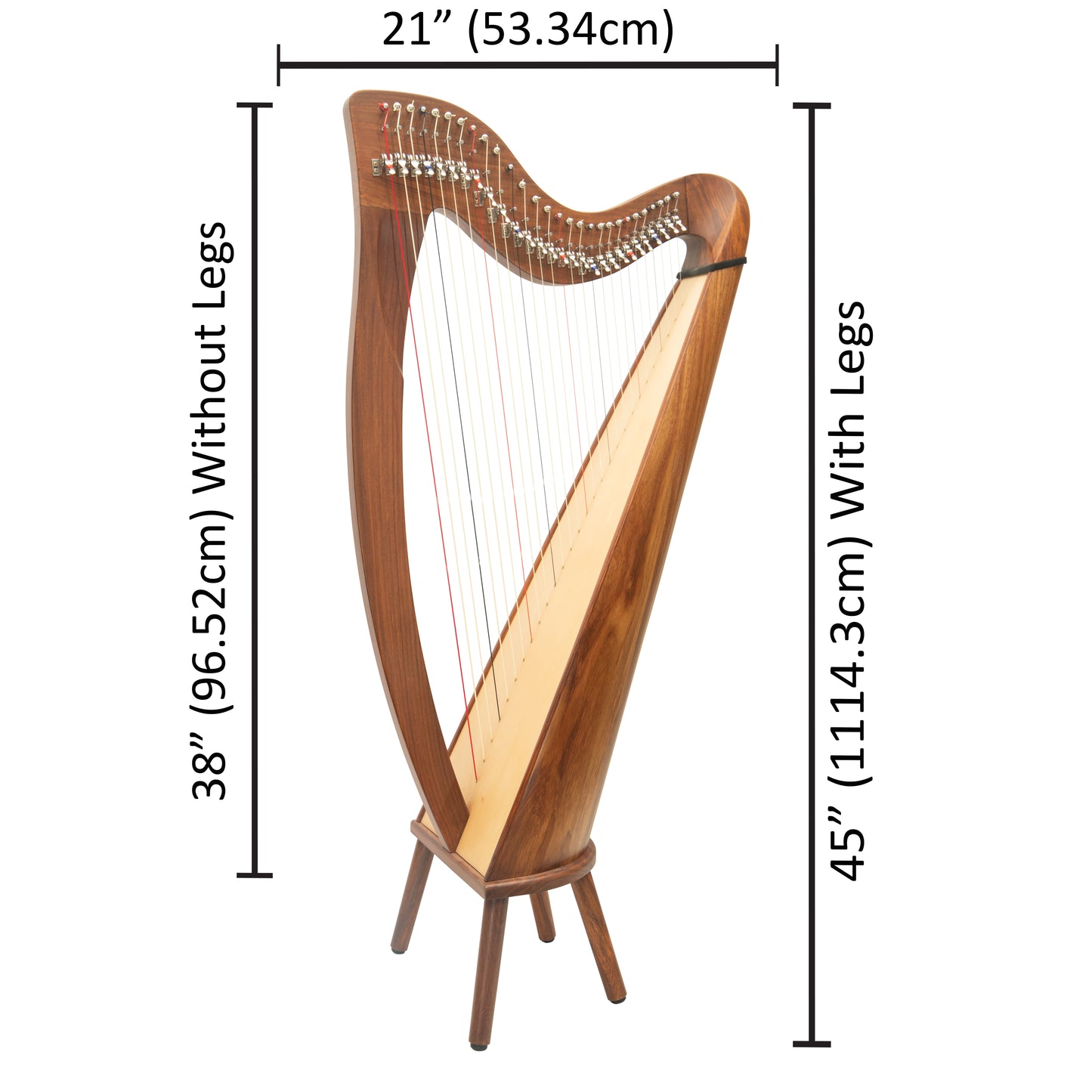 28 STRING CLADDAGH HARP ROSEWOOD