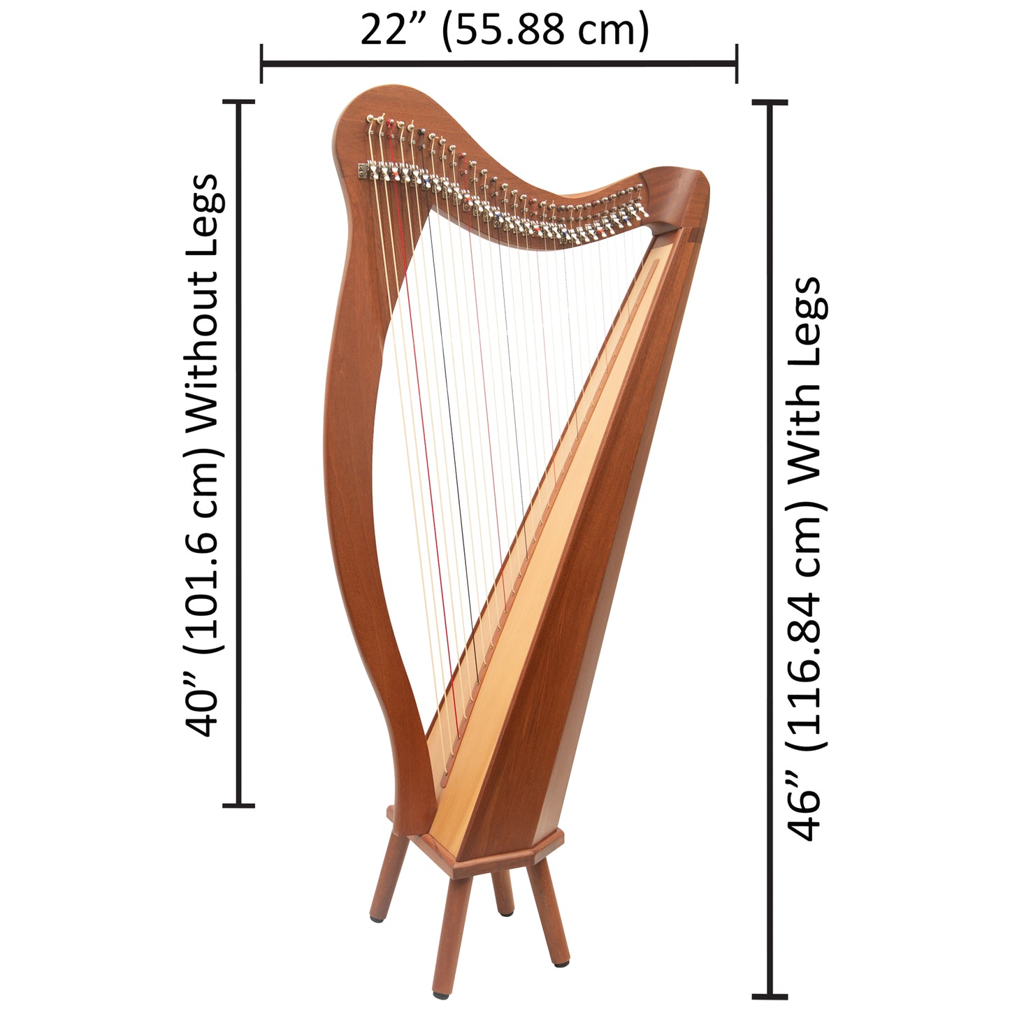 MUZIKKON 29 STRING ARD RI HARP MAHOGANY