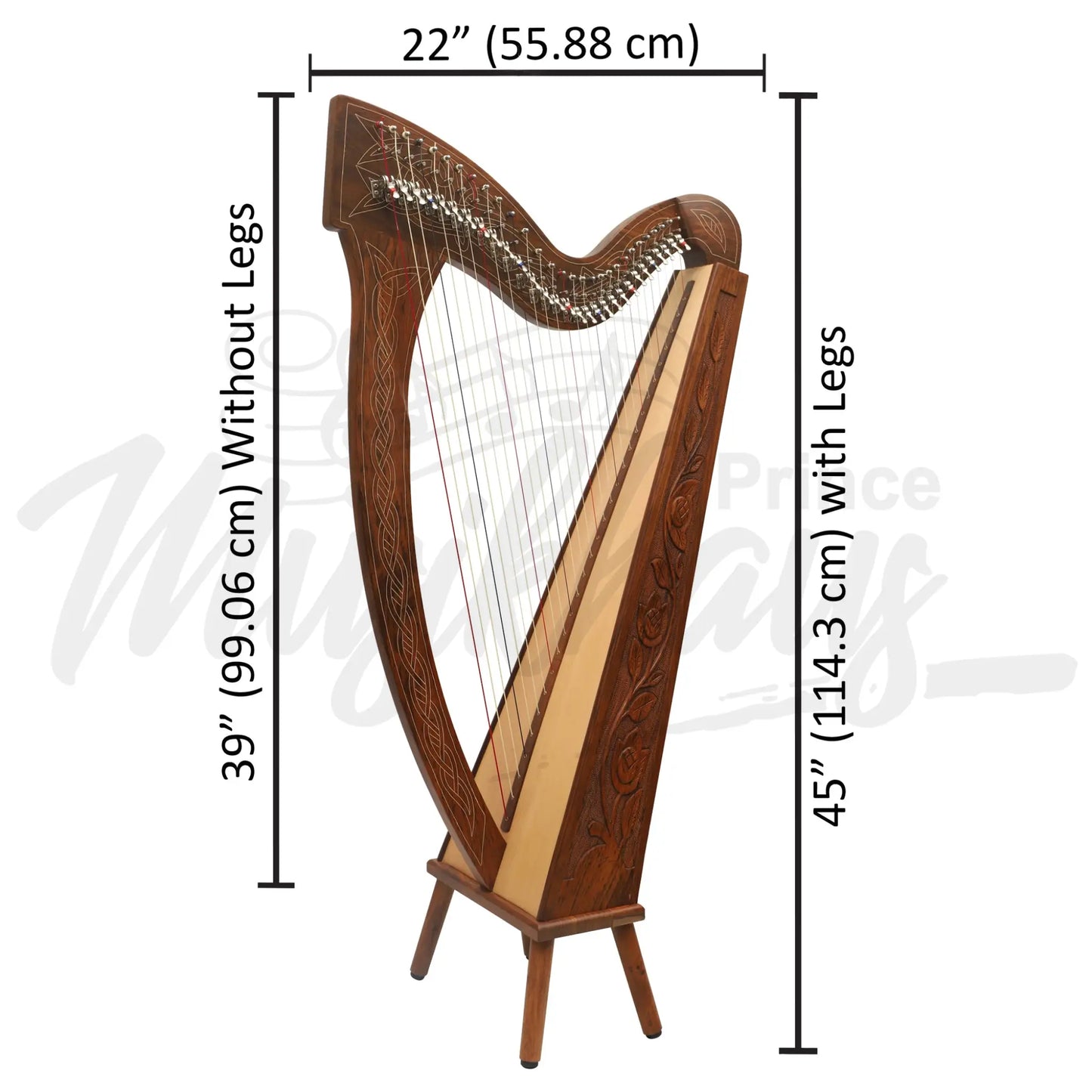 29 String Boru Harp Rosewood