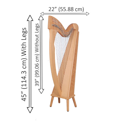 29 Strings Trinity Harp Beechwood