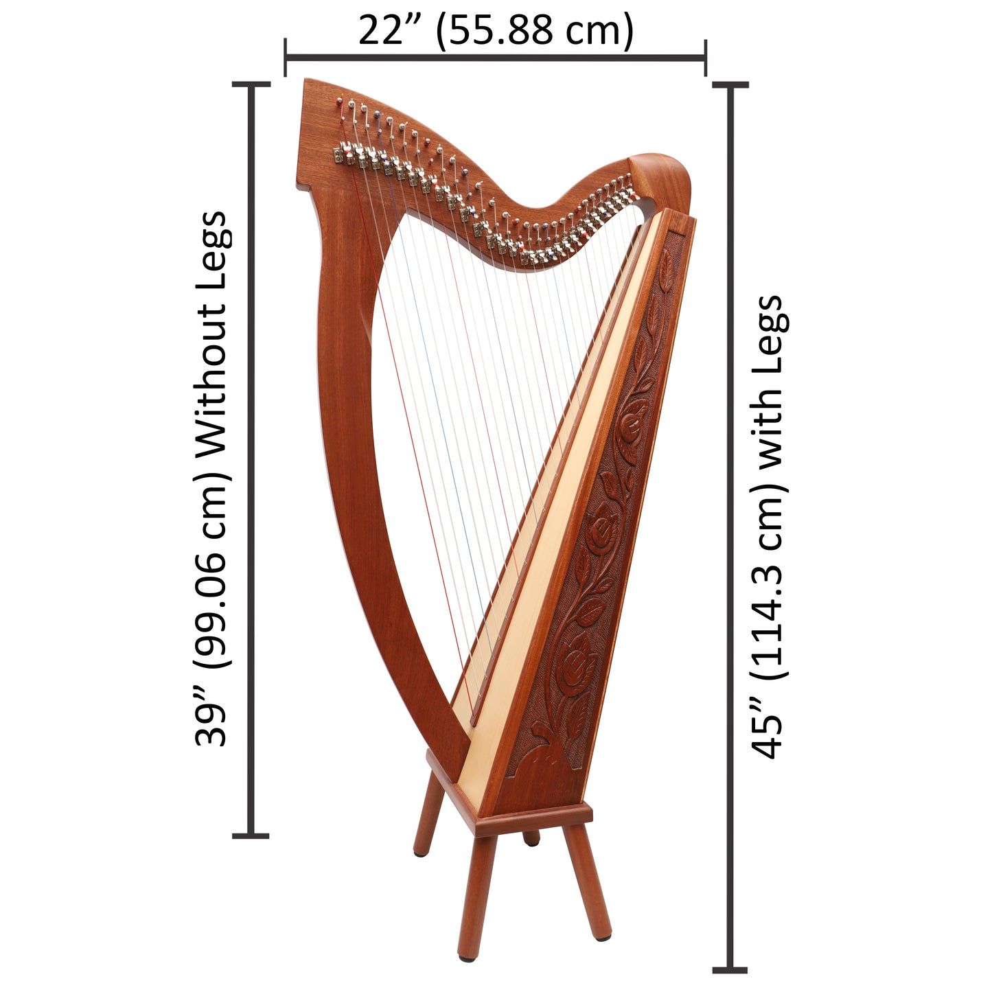 29 Strings Trinity Harp Mahogany