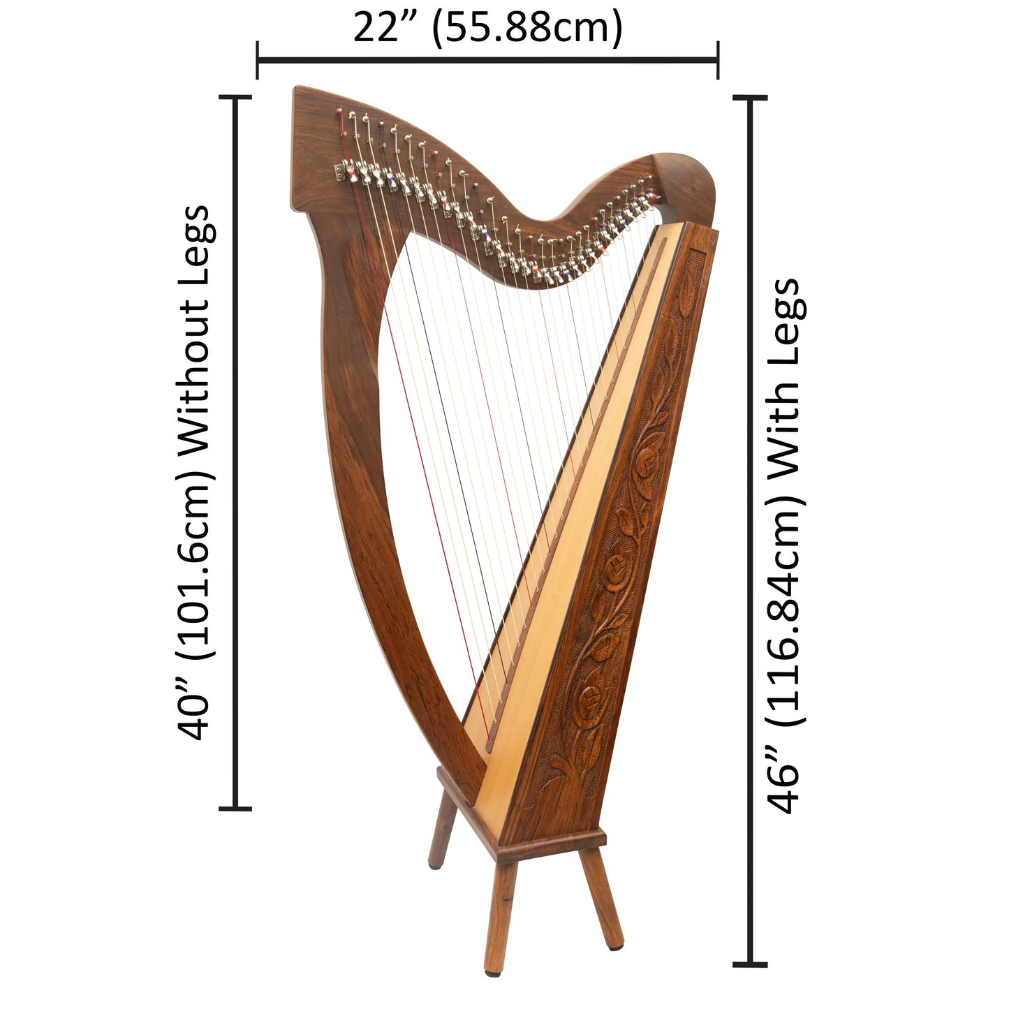 29 STRING TRINITY HARP ROSEWOOD