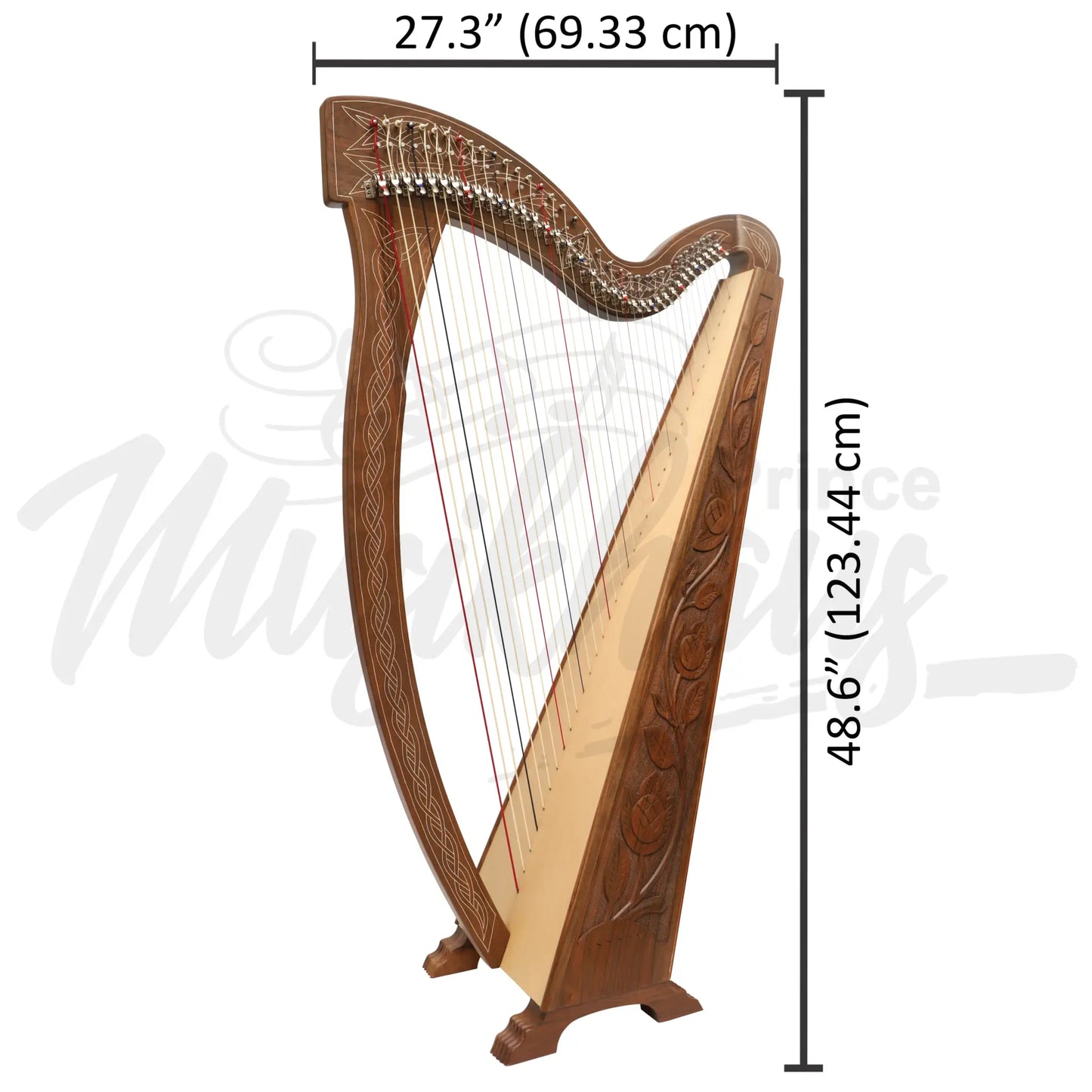 36 String Boru Harp Walnut