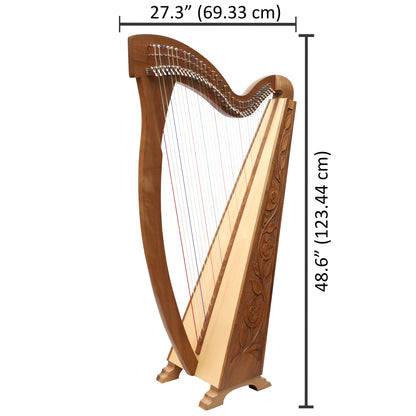 36 STRING TRINITY HARP WALNUT