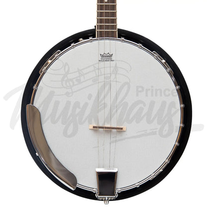 Heartland 4 String Banjo 19 Frets Irish Tenor 24 Bracket With Closed Solid Back